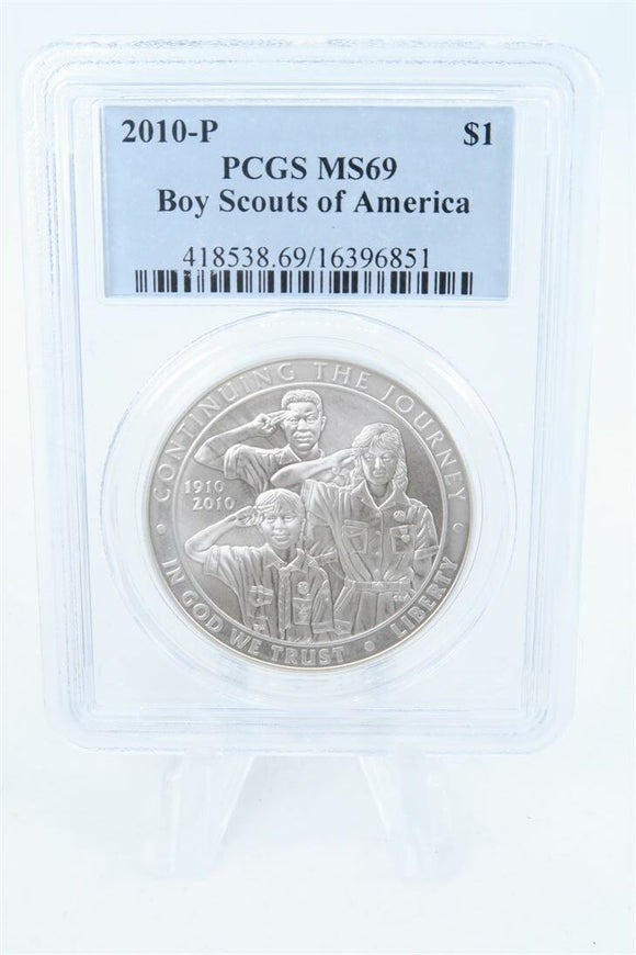 2010-P PCGS MS69 Boy Scouts Of America Silver Modern Commemorative Dollar