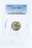 1945-P PCGS MS67 Jefferson War Nickel Business Strike 5C