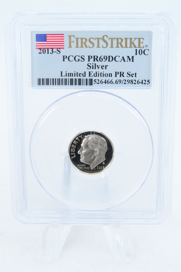 2013-S PCGS PR69DCAM Silver First Strike Roosevelt Dime Proof 10C