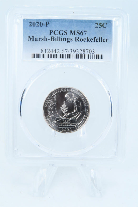 2020-P PCGS MS67 Marsh-Billings-Rockefeller NP Quarter Business Strike 25C