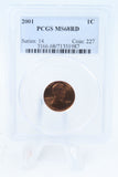 2001-P PCGS MS68RD Lincoln Memorial Cent Business Strike 1C