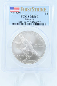 2012-W PCGS MS69 Infantry Silver Modern Commemorative Dollar