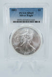 2002 PCGS MS69 American Silver Eagle Bullion Dollar Business Strike 1 oz