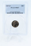 1987-P PCGS MS67 Roosevelt Dime Business Strike 10C