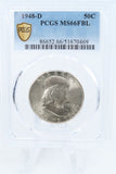 1948-D PCGS MS66FBL Franklin Half Dollar Full Bell Lines 50C