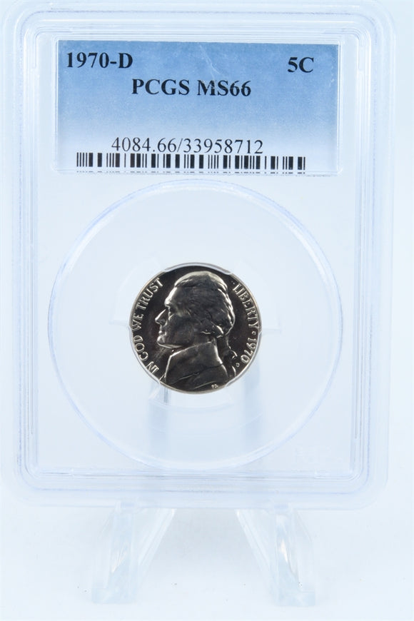 1970-D PCGS MS66 Jefferson Nickel Business Strike 5C