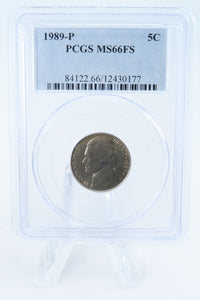 1989-P PCGS MS66FS Jefferson Nickel Full Steps Business Strike 5C
