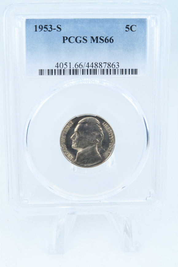 1953-S PCGS MS66 Jefferson Nickel Business Strike 5C