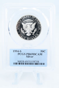 1994-S PCGS PR69DCAM Silver Kennedy Half Dollar Proof 50C
