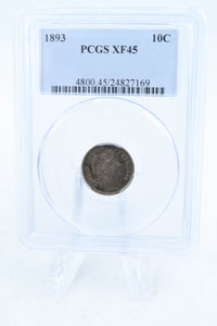 1893-P PCGS XF45 Barber Dime Business Strike 10C