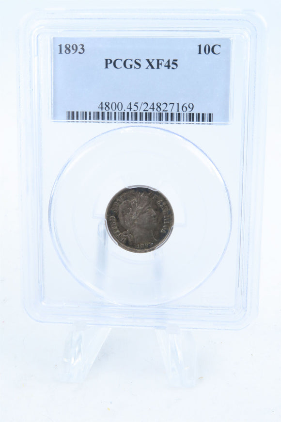 1893-P PCGS XF45 Barber Dime Business Strike 10C