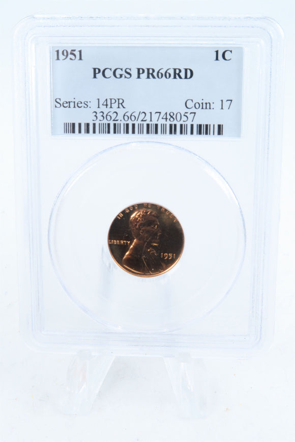 1951-P PCGS PR66RD Lincoln Wheat Cent Proof 1C