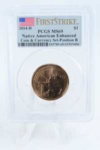 2014-D PCGS SP69 Native American Enhanced Position B Dollar