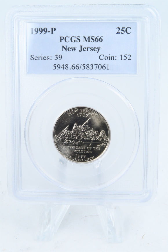 1999-P PCGS MS66 New Jersey State Quarter Business Strike 25C