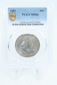 1951-P PCGS MS66 Franklin Half Dollar Business Strike 50C