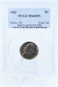 1962-P PCGS MS65FS Jefferson Nickel Full Steps Business Strike 5C