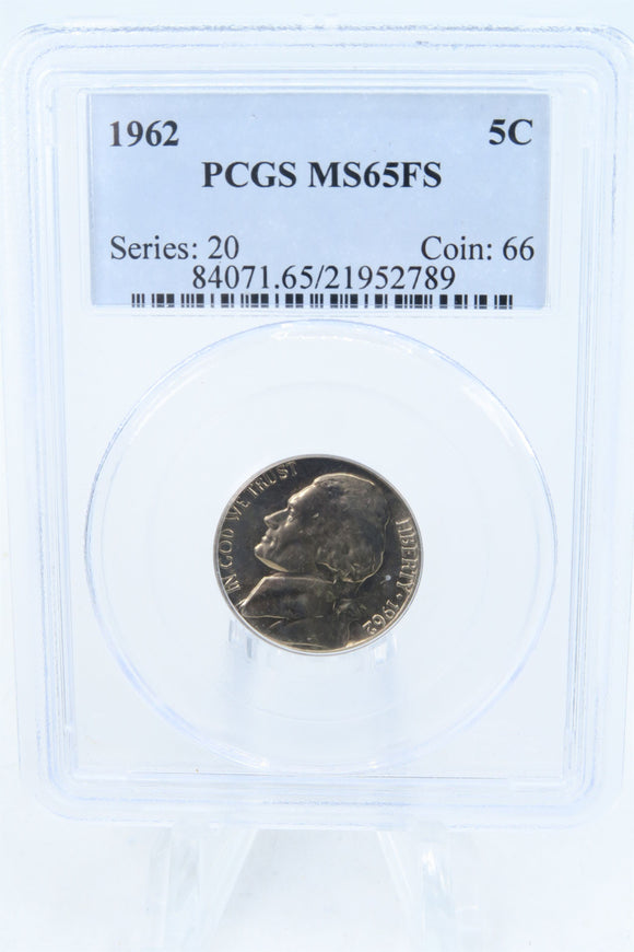 1962-P PCGS MS65FS Jefferson Nickel Full Steps Business Strike 5C