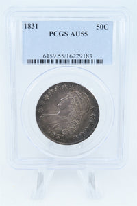 1831-P PCGS AU55 Capped Bust Half Dollar Business Strike 50C