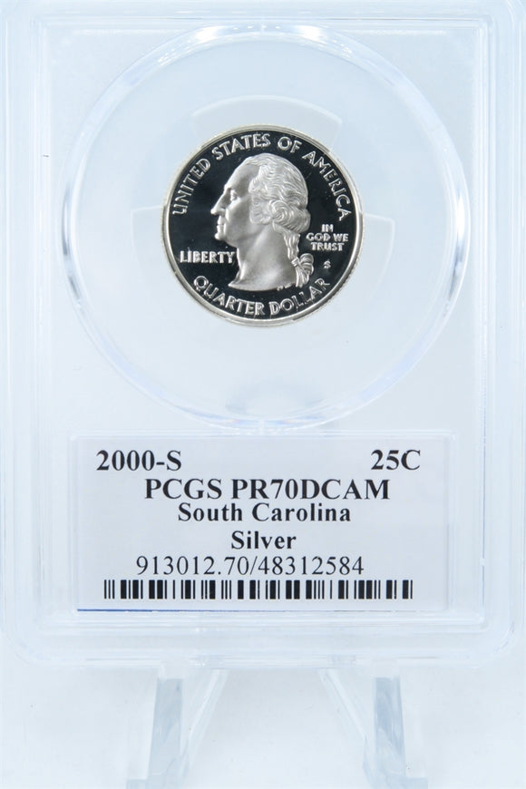 2000-S PCGS PR70DCAM Silver South Carolina State Quarter Proof 25C