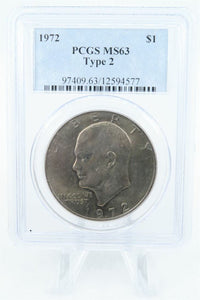 1972-P PCGS MS63 Type 2 Eisenhower Ike Dollar Business Strike