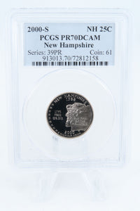 2000-S PCGS PR70DCAM New Hampshire State Quarter Proof 25C