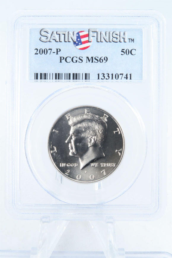 2007-P PCGS SP69 Satin Finish Kennedy Half Dollar 50C