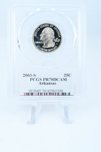 2003-S PCGS PR70DCAM Arkansas State Quarter Proof 25C