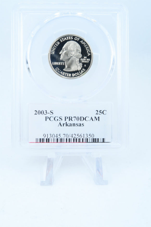 2003-S PCGS PR70DCAM Arkansas State Quarter Proof 25C