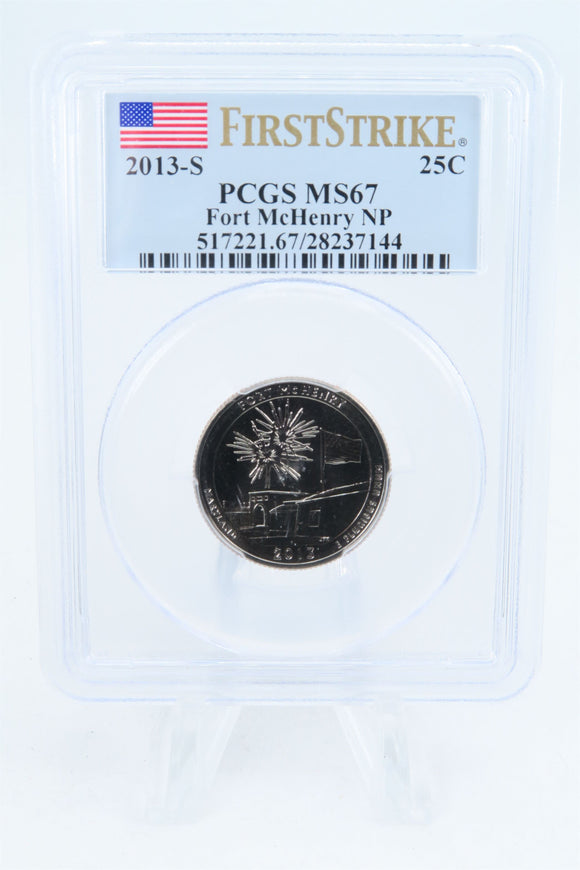2013-S PCGS MS67 Fort McHenry NP Quarter Business Strike 25C