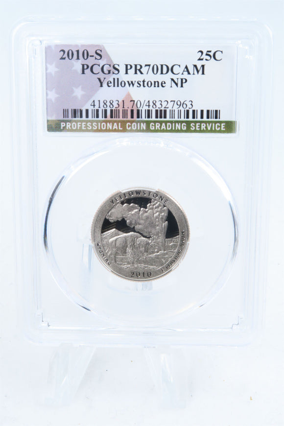 2010-S PCGS PR70DCAM Yellowstone NP Quarter Proof 25C