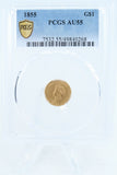 1855-P PCGS AU55 Liberty Gold Dollar Business Strike $1