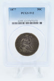 1877-P PCGS F12 Liberty Seated Half Dollar Business Strike 50C