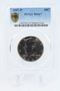 2007-P PCGS MS67 Kennedy Half Dollar Business Strike 50C