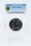 2007-P PCGS MS67 Kennedy Half Dollar Business Strike 50C
