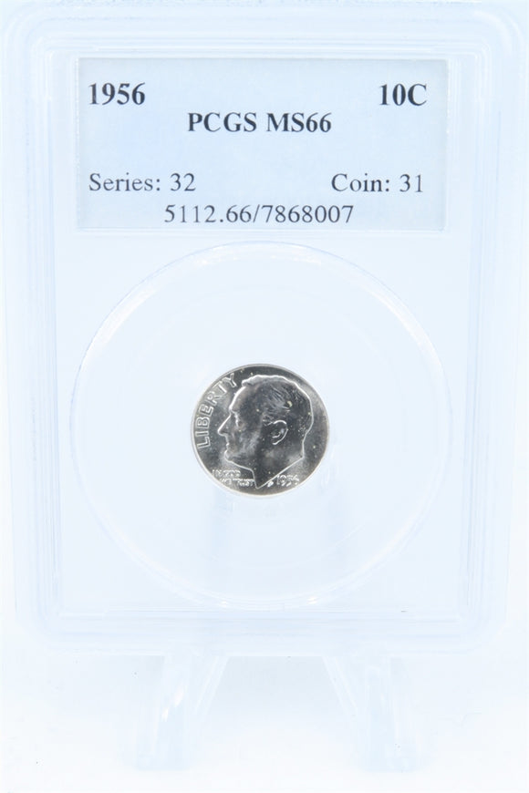 1956-P PCGS MS66 Roosevelt Dime Business Strike 10C