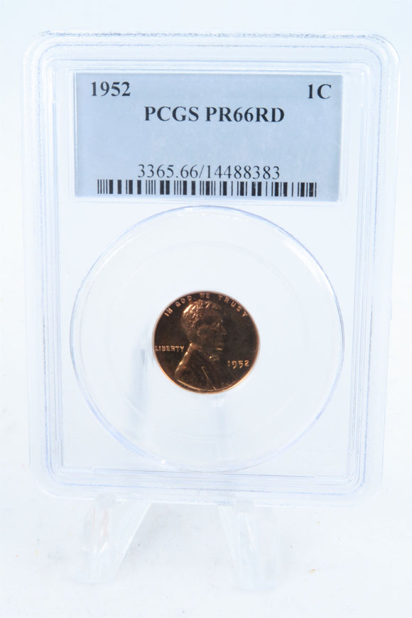 1952-P PCGS PR66RD Lincoln Wheat Cent Proof 1C