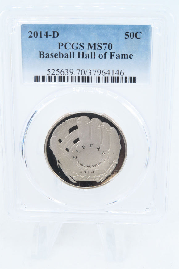 2014-D PCGS MS70 Baseball Hall Of Fame Modern Commemorative Half Dollar 50C