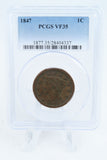 1847-P PCGS VF35BN Braided Hair Cent Business Strike 1C