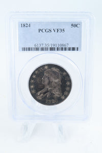 1824-P PCGS VF35 Capped Bust Half Dollar Business Strike 50C