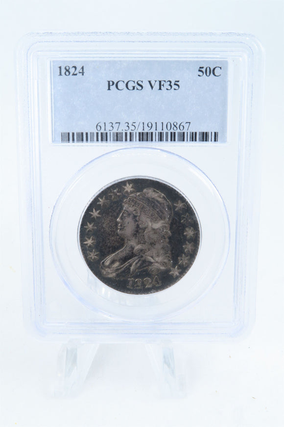 1824-P PCGS VF35 Capped Bust Half Dollar Business Strike 50C