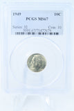 1949-P PCGS MS67 Roosevelt Dime Business Strike 10C