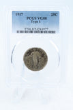 1917-P PCGS VG08 Type 1 Standling Liberty Quarter Business Strike 25C