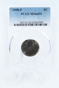 1998-P PCGS MS66FS Jefferson Nickel Full Steps Business Strike 5C