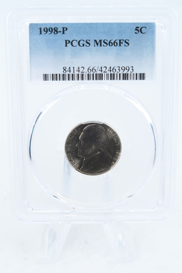 1998-P PCGS MS66FS Jefferson Nickel Full Steps Business Strike 5C