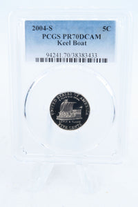 2004-S PCGS PR70DCAM Keel Boat Jefferson Nickel Proof 5C
