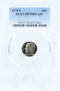 1978-S PCGS PR70DCAM Roosevelt Dime Proof 10C