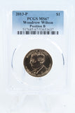 2013-P PCGS MS67 Woodrow Wilson Position B Presidential Dollar
