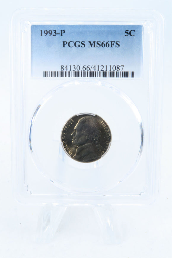 1993-P PCGS MS66FS Jefferson Nickel Full Steps Business Strike 5C