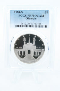 1984-S PCGS PR70DCAM Olympic Silver Modern Commemorative Dollar Proof