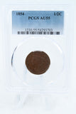 1854-P PCGS AU55BN Braided Hair Half Cent Business Strike 1/2C